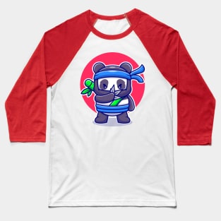 Cute Ninja Panda Cartoon Baseball T-Shirt